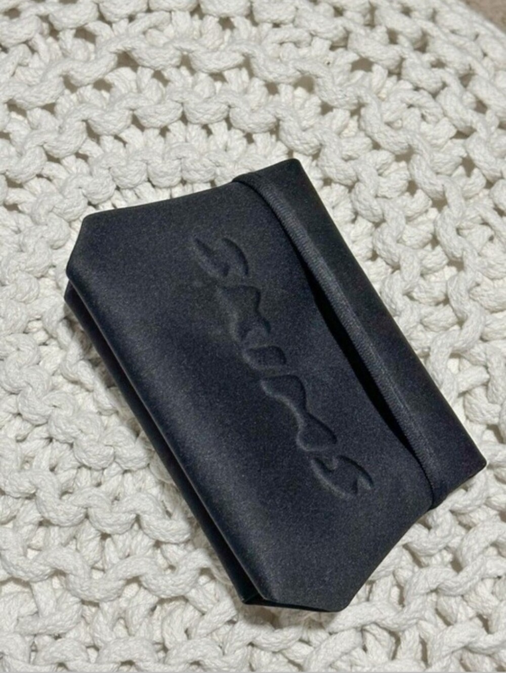 SKIMS Black Fold-Over Toiletry Pouch